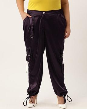 flat-front cargo pants with flap pockets