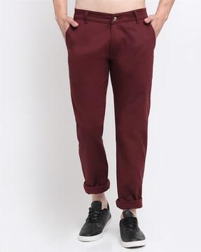 flat-front chinos with insert pockets