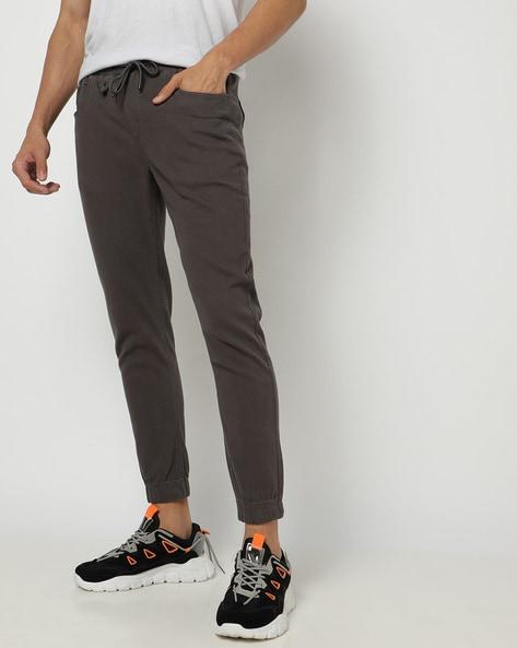 flat-front joggers with drawstring waist