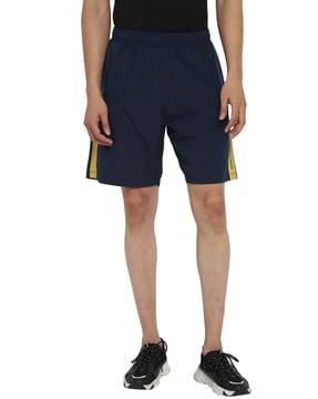flat-front mid-rise shorts