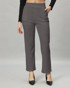 flat-front pants with insert pockets