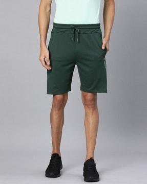 flat-front shorts with drawstring