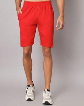 flat-front shorts with insert pockets
