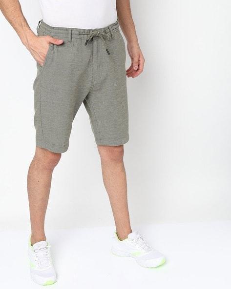 flat-front shorts with tie-up