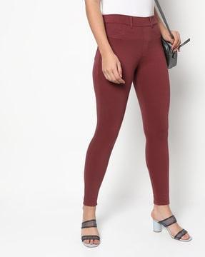 flat-front skinny trousers
