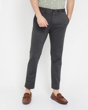 flat-front slim fit pants