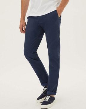 flat-front slim-fit trouser