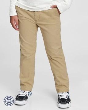 flat-front straight fit trousers