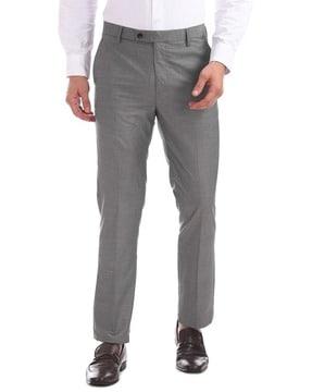 flat-front tapered trousers