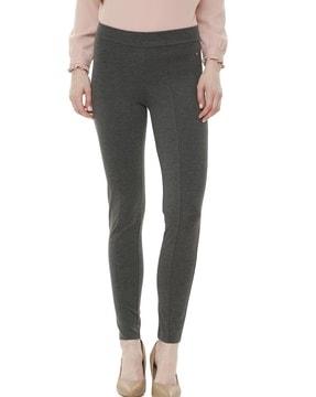 flat-front ankle-length pants