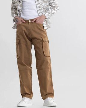 flat-front baggy fit cargo pants