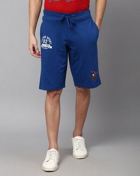 flat-front bermuda shorts with drawstrings