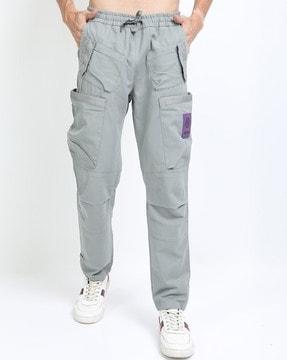 flat-front cargo pants with drawstring waist