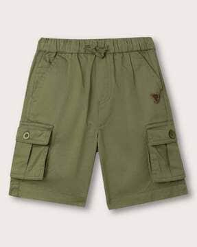 flat-front cargo shorts with drawstring waist