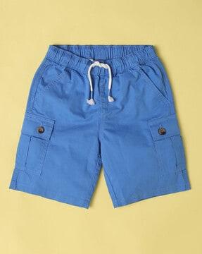 flat-front cargo shorts with drawstring waist