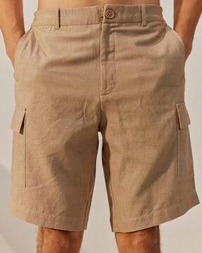 flat-front cargo shorts