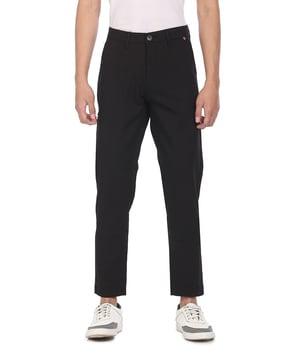 flat-front casual trousers