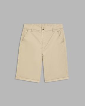 flat-front chino shorts