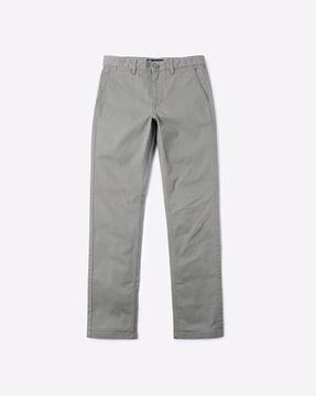 flat-front chinos with insert pockets