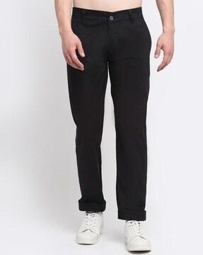 flat-front chinos with insert pockets