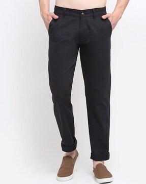 flat-front chinos with insert pockets