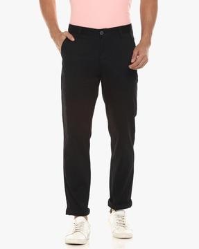 flat-front chinos with insert pockets