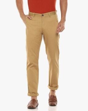 flat-front chinos with insert pockets