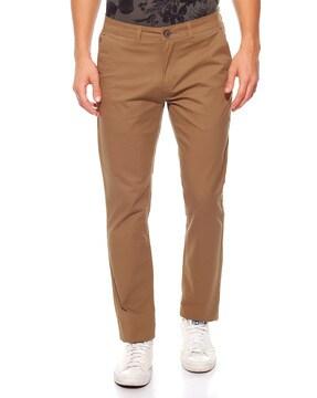 flat-front chinos with insert pockets