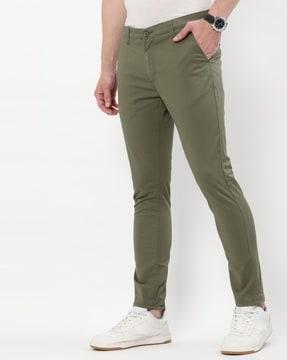 flat-front chinos with insert pockets