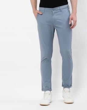 flat-front chinos with insert pockets