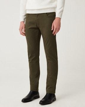 flat-front chinos with insert pockets