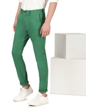 flat-front chinos with insert pockets
