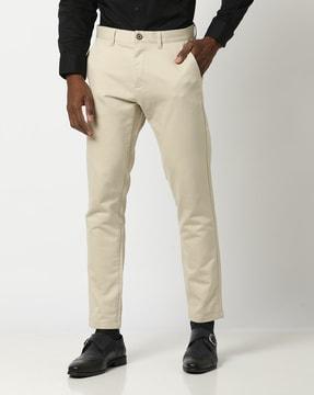 flat-front chinos with insert pockets