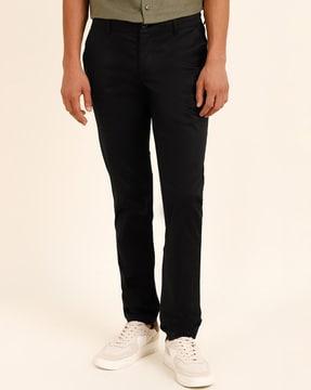 flat-front chinos with insert pockets