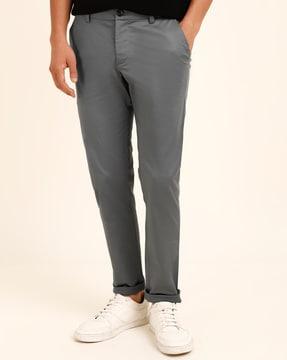 flat-front chinos with insert pockets