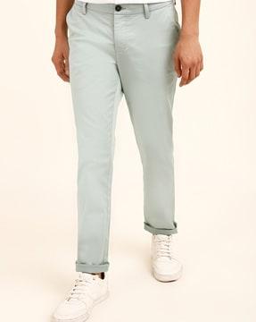 flat-front chinos with insert pockets