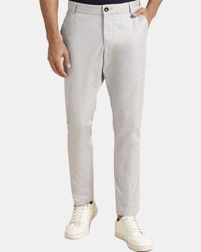 flat-front chinos with insert pockets