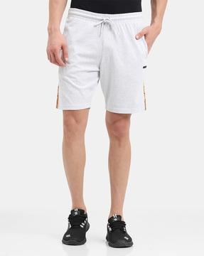 flat-front city shorts with drawstring waist