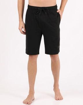 flat-front city shorts with drawstring