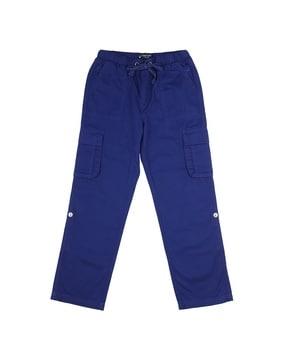 flat-front cotton cargo pants