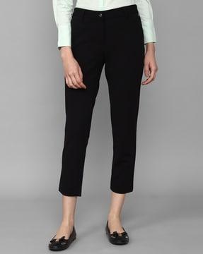 flat-front cropped trousers