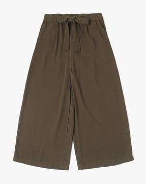 flat-front culottes with elasticated waist