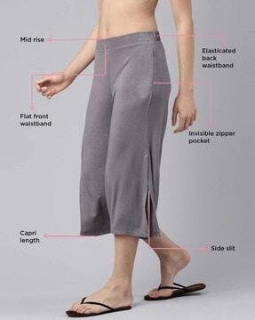 flat-front culottes with elasticated waistband
