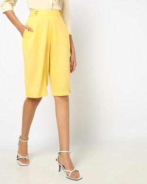 flat-front culottes with insert pockets