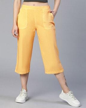 flat-front culottes with insert pockets