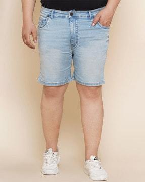 flat front denim shorts