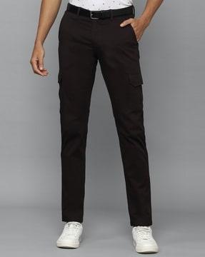 flat-front flap pocket trousers
