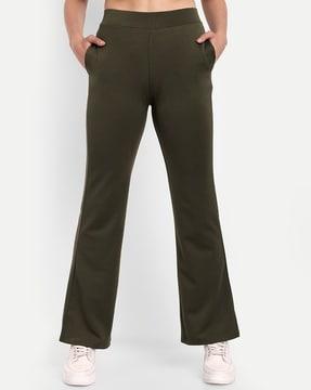 flat-front flared pants