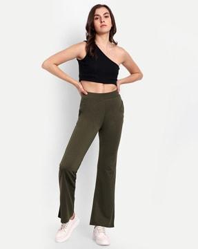 flat-front flared pants