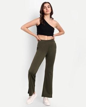 flat-front flared pants